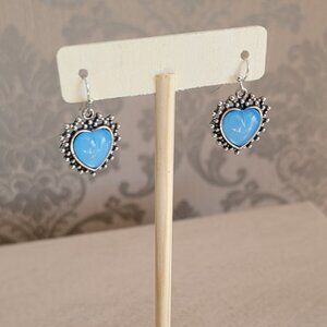 Blue Heart Earrings